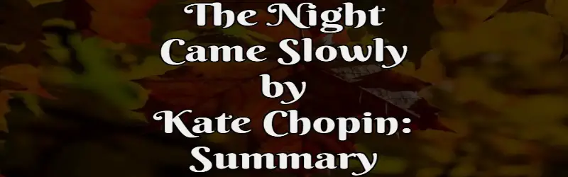 The Night Came Slowly Summary Kate Chopin Analysis Full Text READ